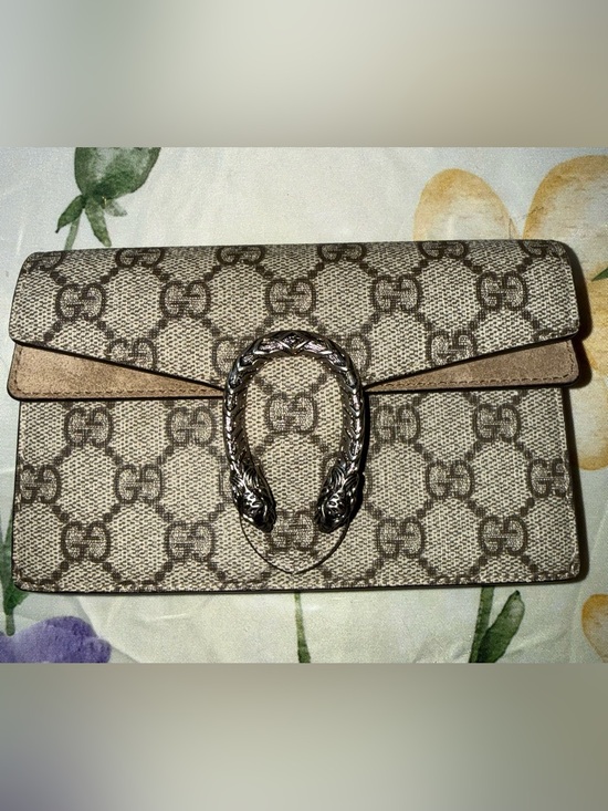 Gucci Handbags - Gucci Beige GG Supreme Dionysus Mini Shoulder Bag with Silver - tone Hardware